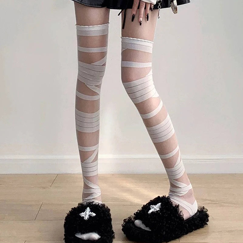 Women's Striped Knee High Stockings | JK Lolita Y2K Cotton