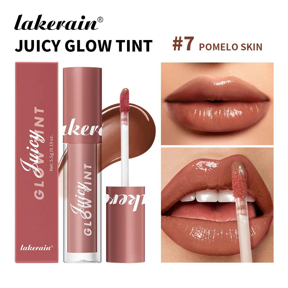 Mirror Lip Stain Lip Glaze Color Long Lasting Shiny Gloss Nude Lipstick Moisturizing Skin Brightening Cosmetics Lips Glosses Peaceful Pleasures Health and Wellness 07 Pomelo skin