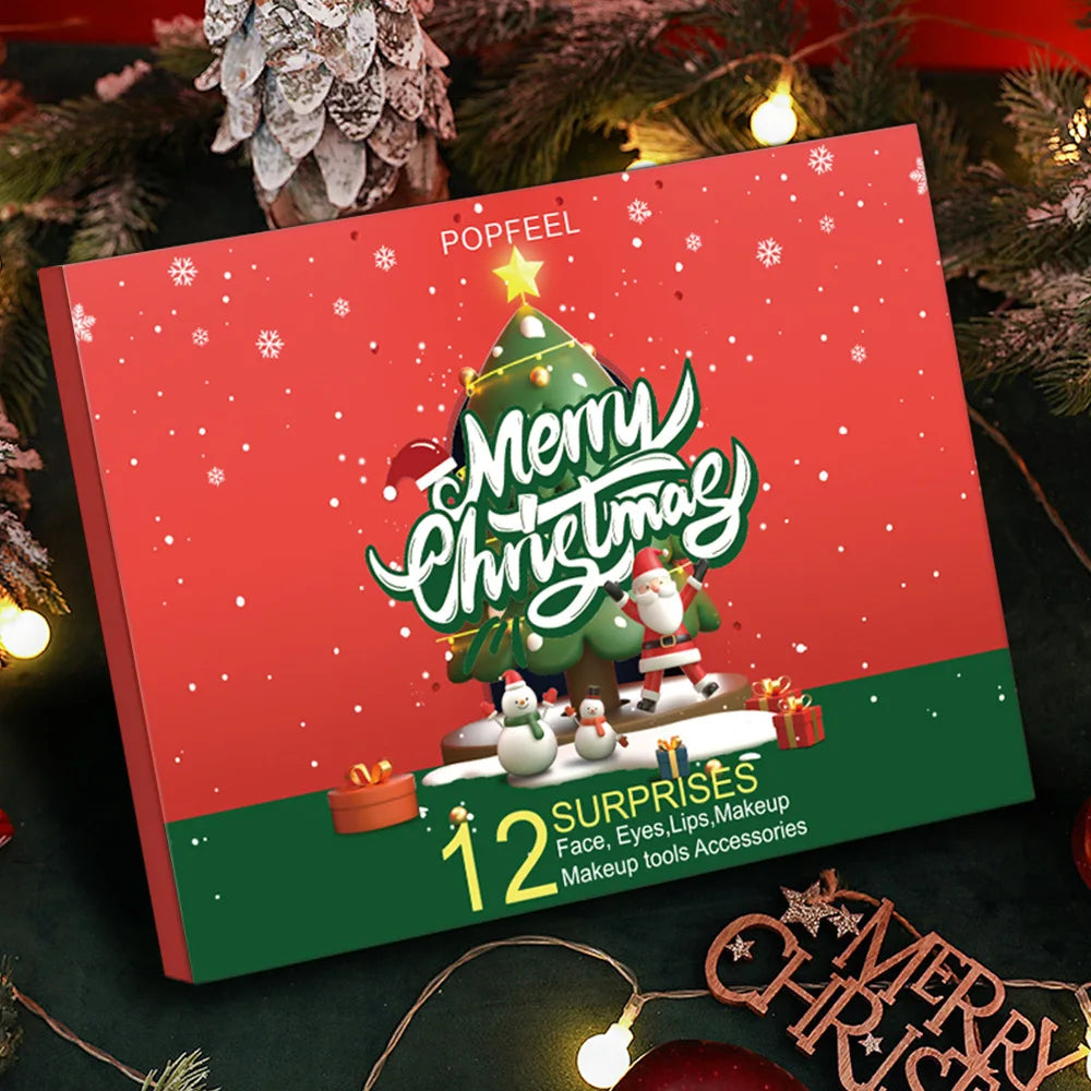 Christmas Countdown Makeup Calendar Gift Set – 12pc Kit