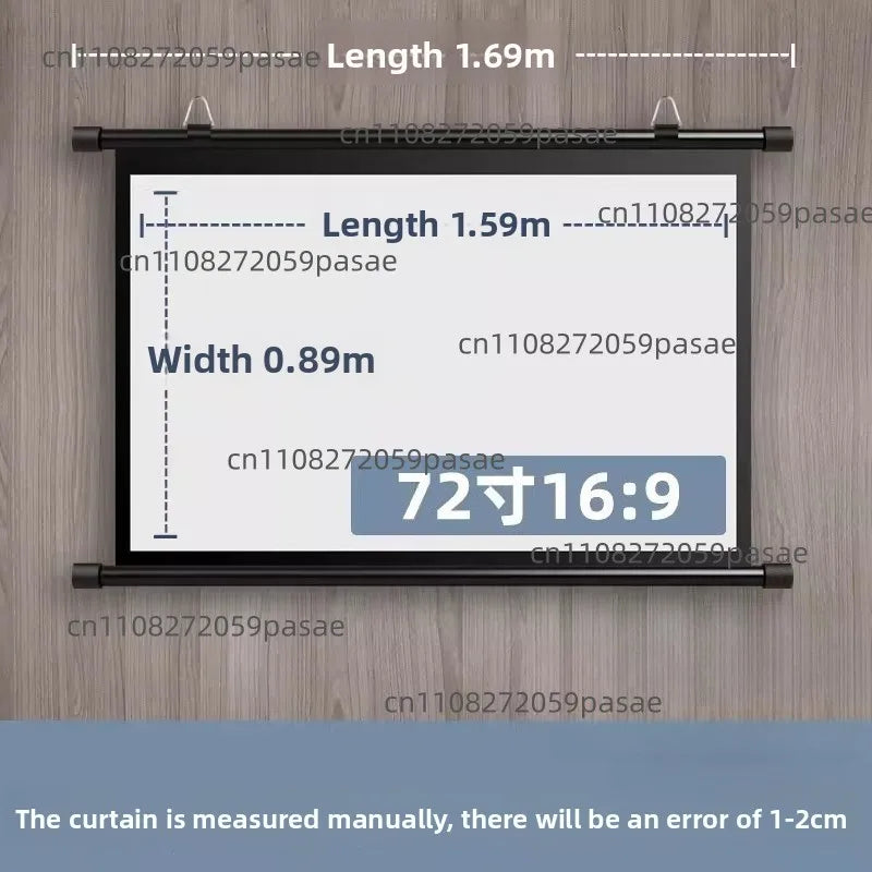 72-Inch Floor-Standing Projection Screen | No-Drill Bracket