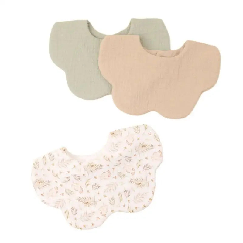 3-Pack Soft Cotton Baby Drool Bibs | Newborn Burp Cloth Set