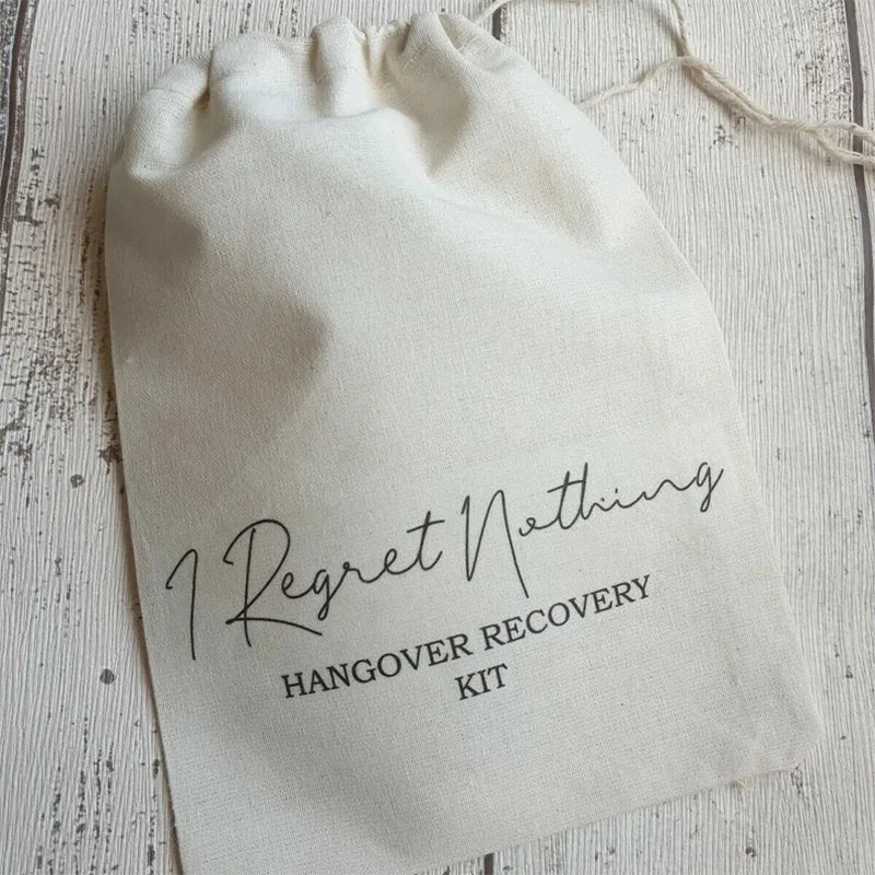 5-Pack "I Regret Nothing" Hangover Recovery Kit Bags | Bachelorette Party Favor Bags Peaceful Pleasures Health and Wellness bag 13x18cm 5 pieces