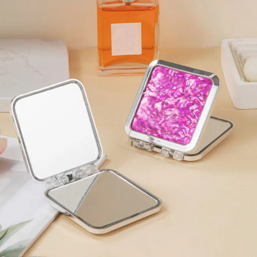 Double-Sided Folding Makeup Mirror | French Retro Water Ripple
