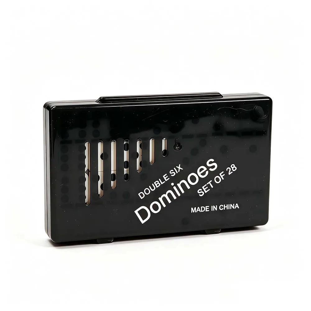 28PCS Multi-Color Double Six Dominoes Set, Family Friends Fun Tabletop Game for Entertainment Leisure Travel, Portable Gift Peaceful Pleasures Health and Wellness Black