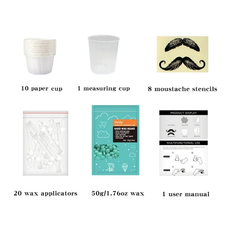 Wax BeanPortable Painless Nose Wax Kit for Men & Women Nose Hair Removal Wax Set Paper-Free Nose Hair Beans Cleaning Kit Peaceful Pleasures Health and Wellness