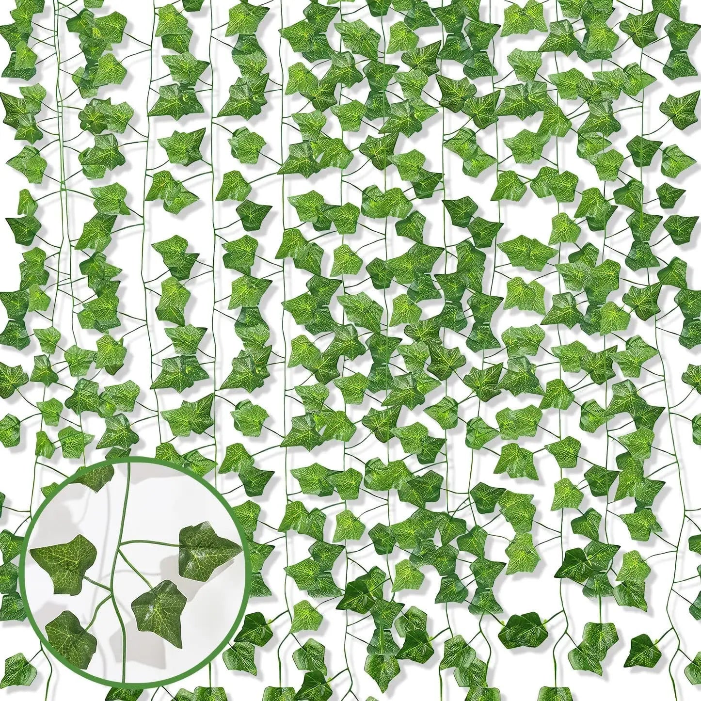 6pcs Artificial Hanging Plant Fake Vine Ivy Leaf Greenery Garland Garden Fence Exterior Decor Peaceful Pleasures Health and Wellness
