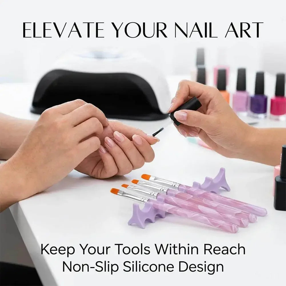 Soft Silicone Nail Pen Holder Brush Rack Shelf UV Gel Brush Display Stand Makeup Painting Pen Rest Organizer Nail Art Manicure Peaceful Pleasures Health and Wellness