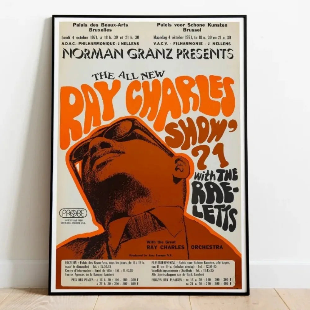 Vintage Jazz Music Festival Swiss Paris Advertising 1970's Art Poster Canvas Painting Wall Print Picture Living Room Home Decor Peaceful Pleasures Health and Wellness