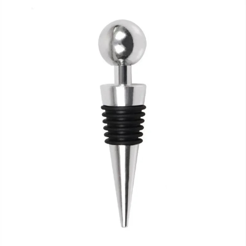 Heart Shape Wine Bottle Stoppers – Set of 4 | Silver & Champagne