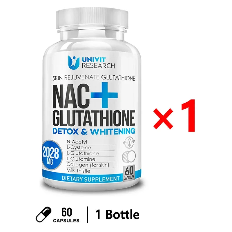 Glutathione Capsules - Joint and Hair, Nail Health, Skin Purification, Liver, Lungs, Skin and Brain Health Peaceful Pleasures Health and Wellness 60PCS-1 Bottle