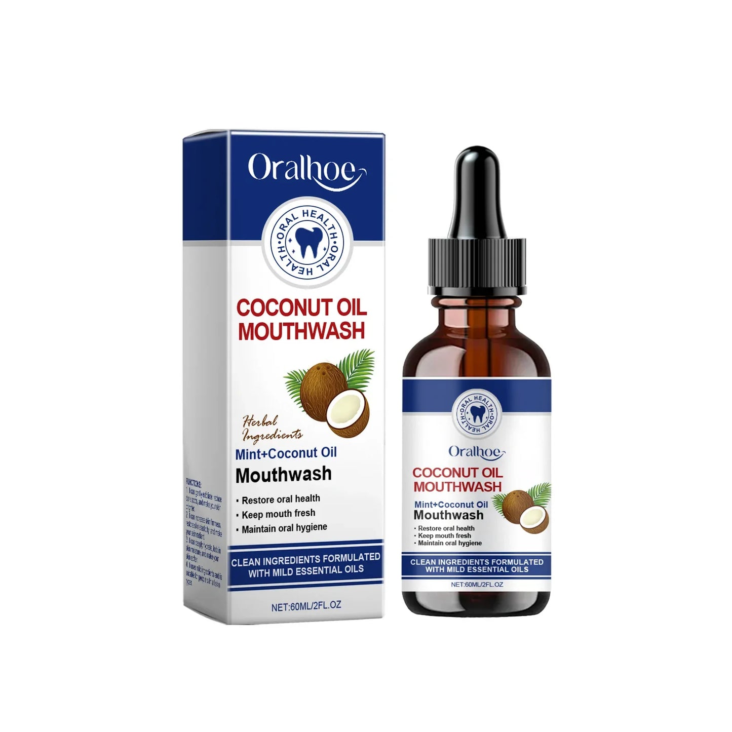 Oralhoe Coconut Oil Mouthwash – Whiten Teeth & Fresh Breath