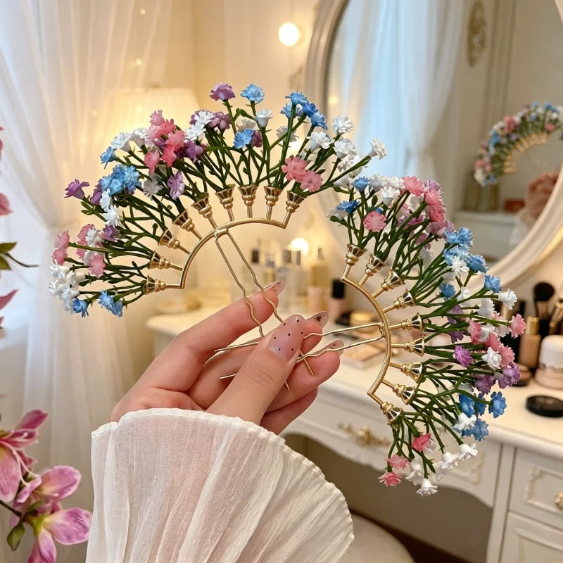 Bridal Floral Hair Stick | U-Shape Wedding Hairpin Accessory
