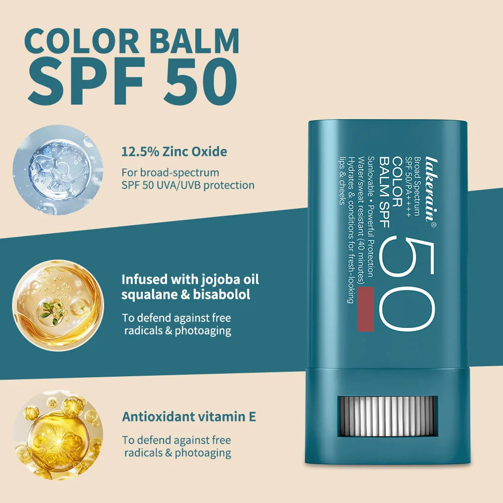 Lip & Cheek Color Balm SPF 50 Mineral Broad Spectrum Sun Protection Water Sweat Resistant Hydrating Long Lasting Buildable Blush Peaceful Pleasures Health and Wellness