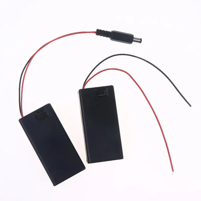 Black 9V Battery Box With Cover And ON/OFF Switch With Cable And DC Head Replacement 9V Battery Case DIY Accessories Peaceful Pleasures Health and Wellness