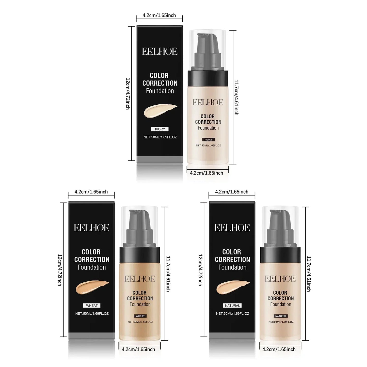 50ml Full Coverage CC Cream Foundation – Matte & Brightening