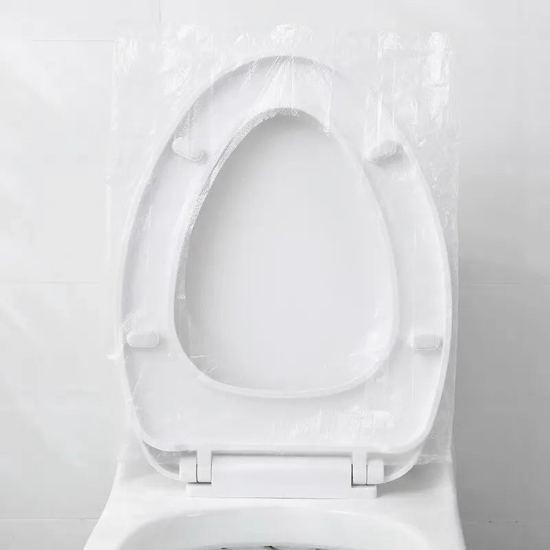 50Pcs Disposable Plastic Toilet Seat Covers Waterproof Non-Slip Individually Wrapped for Travel Toilet Seat Protectors Peaceful Pleasures Health and Wellness