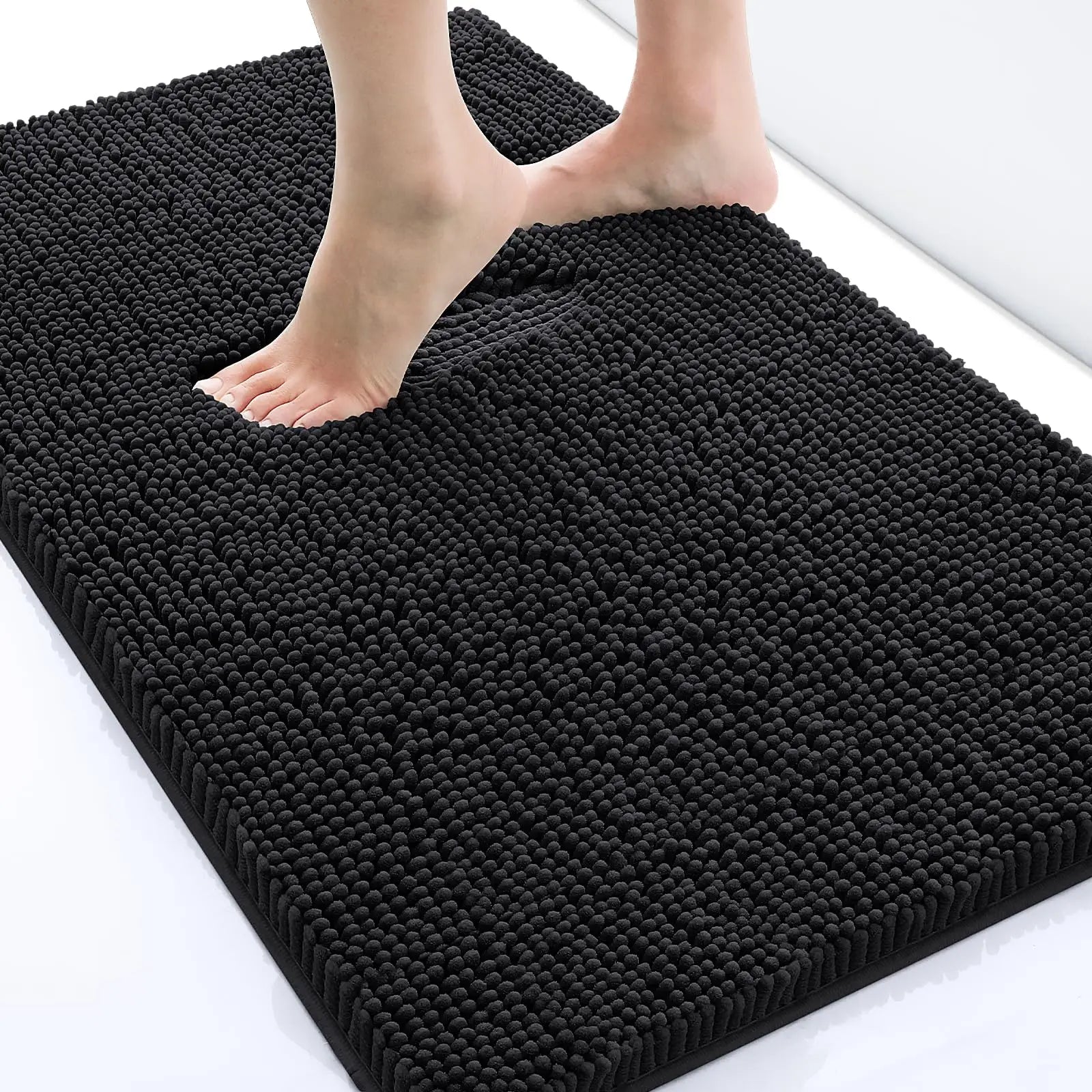 Chenille Soft Plush Bath Mat Super Absorbent Washable Non Slip Bathroom Comfortable Carpet for Shower Toilet Doormat Floor Rugs Peaceful Pleasures Health and Wellness