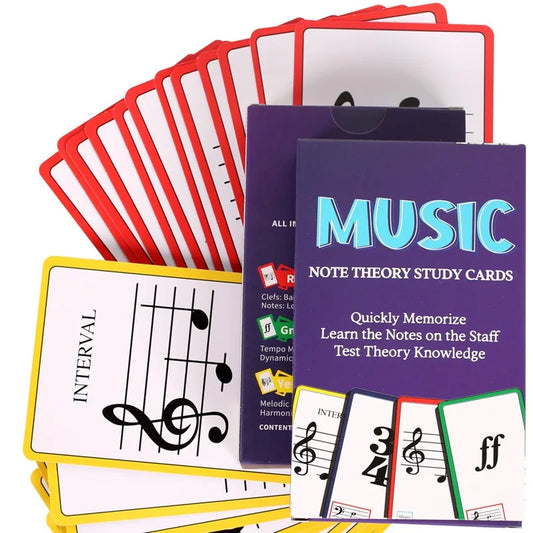 Music Flash Cards Piano Guitar Chord Chart Learning Note Card Peaceful Pleasures Health and Wellness