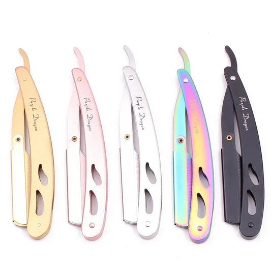 2pcs Best - selling Manual Razor, A Variety of Color Blade Folding Stainless Steel Razor for Men, 1pcs Peaceful Pleasures Health and Wellness