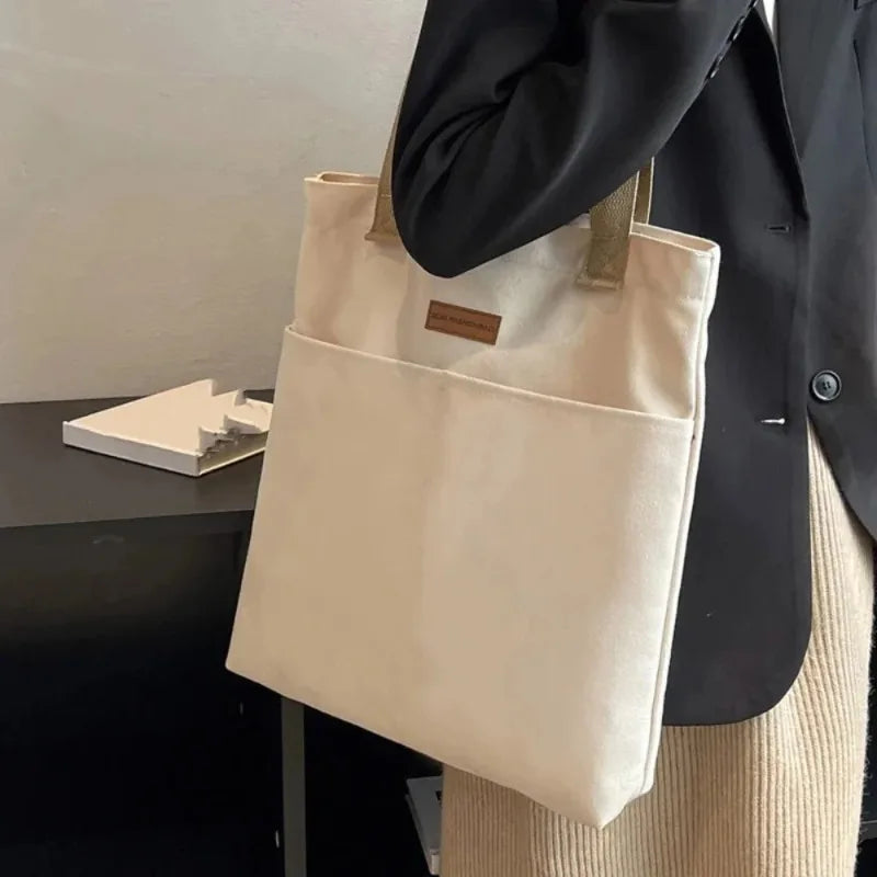 Women's Large Canvas Tote Bag – Casual Commuter Shoulder Bag