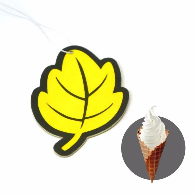 6PCScar accessories interior Car Air Freshener Natural scented tea paper Auto Hanging Vanilla perfume fragrance Leaf Shape Peaceful Pleasures Health and Wellness
