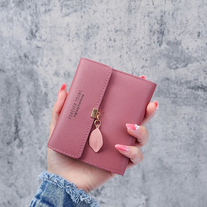 Korean Tri-Fold Ladies Wallet | PU Coin Purse & Money Clip