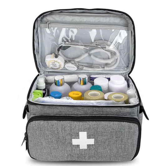 Travel First Aid Kit Bag for Home Medical Carry Bag Multifunctional Storage Organizer Layered Medicine Boxes Medicine Cabinet Peaceful Pleasures Health and Wellness