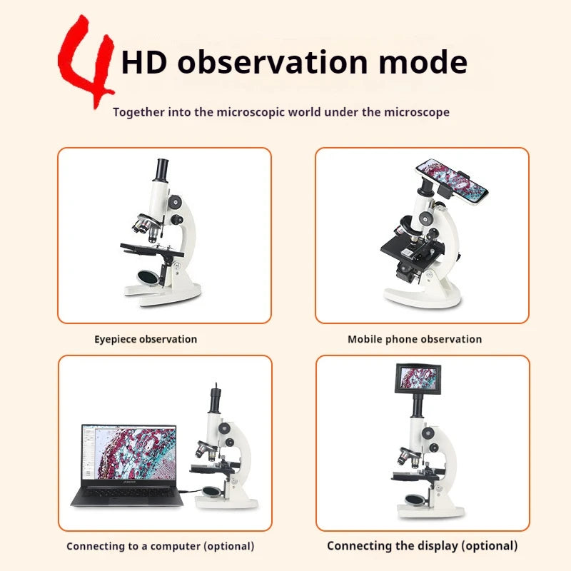 Optical Microscope for Primary and Secondary School Biology Science Popularization Teaching for Children Peaceful Pleasures Health and Wellness