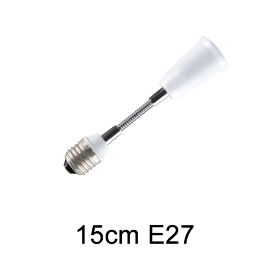 6cm 9cm 15cm 20cm 30cm 60cm Flexible E27 to E27 LED Bulb Extension Lamp Holder Base Socket AC85-265V LED Lamp Holder Converter Peaceful Pleasures Health and Wellness E27 to E27 15cm