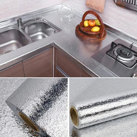40cm Self-Adhesive Aluminum Foil Kitchen Backsplash Liner Kitchen Backsplash Liner Oasis Select