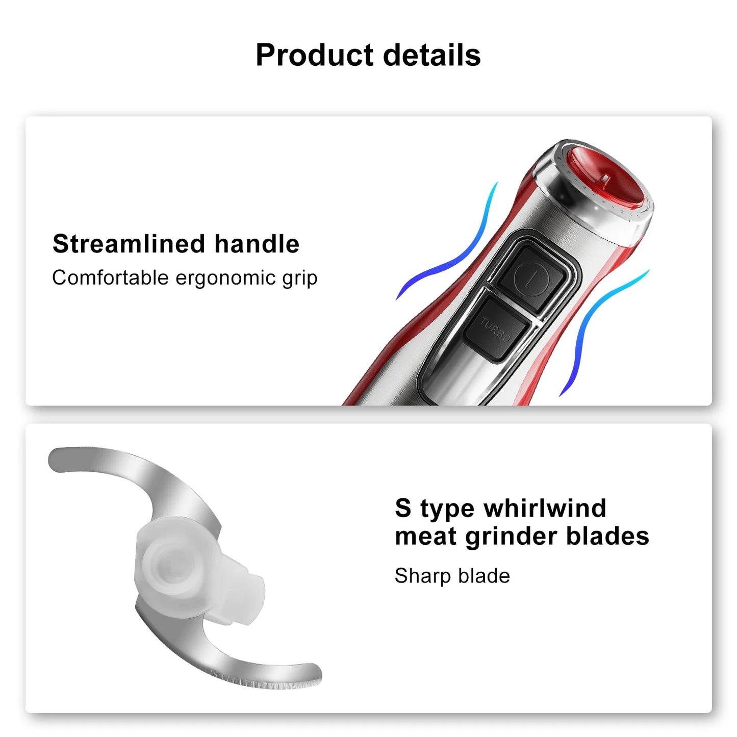 BioloMix 4-in-1 Immersion Hand Blender 1200W Immersion Blender Peaceful Pleasures Health and Wellness