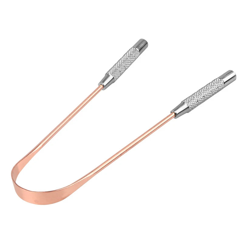 1PCS Copper Tongue Scraper Oral Tongue Cleaner Brush Tongue Toothbrush Oral Hygiene High Quality Tounge Scraper Peaceful Pleasures Health and Wellness