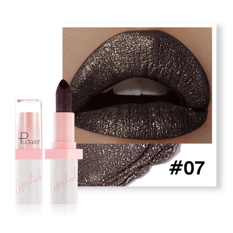 Pearl Diamond Metallic Lipstick – 10 Colors, Waterproof & Moisturising