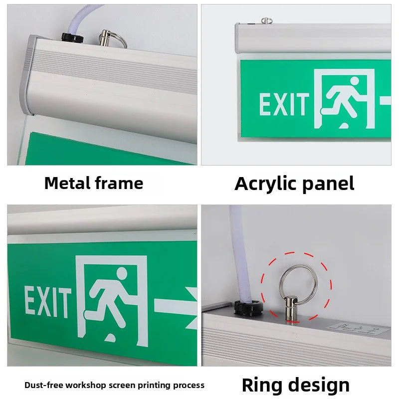 LED Emergency Exit Light Rotatable Acrylic Wall Sign AC85-265V