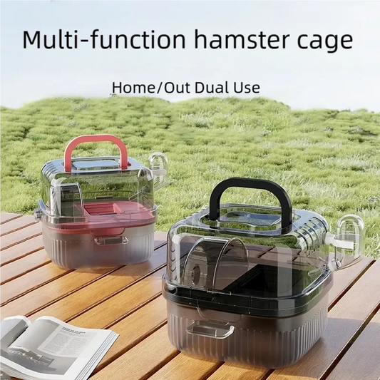 Hamster Travel Cage | Lightweight Chinchilla Carrier + Water Bottle Small Pet Travel Carrier Peaceful Pleasures Health and Wellness