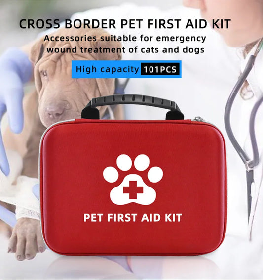 101pcs/194pcs Pet First Aid Kit for Dogs & Cats - Emergency Bag for Hiking, Camping, Hunting, Home - Portable First-Aid Supplies Peaceful Pleasures Health and Wellness 101Pcs