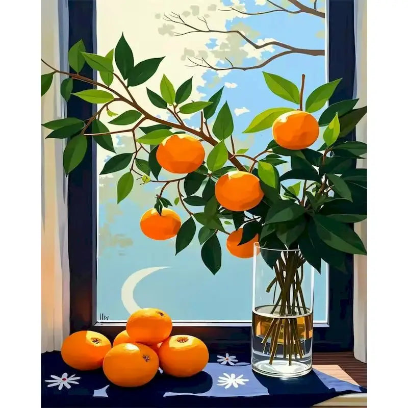 GATYZTORY Oil Painting By Numbers On Canvas Lemon Tree Coloring By Numbers For Adults Gift For Handiwork Home Decor Landscape Peaceful Pleasures Health and Wellness 111-3 20x30cm Unframed