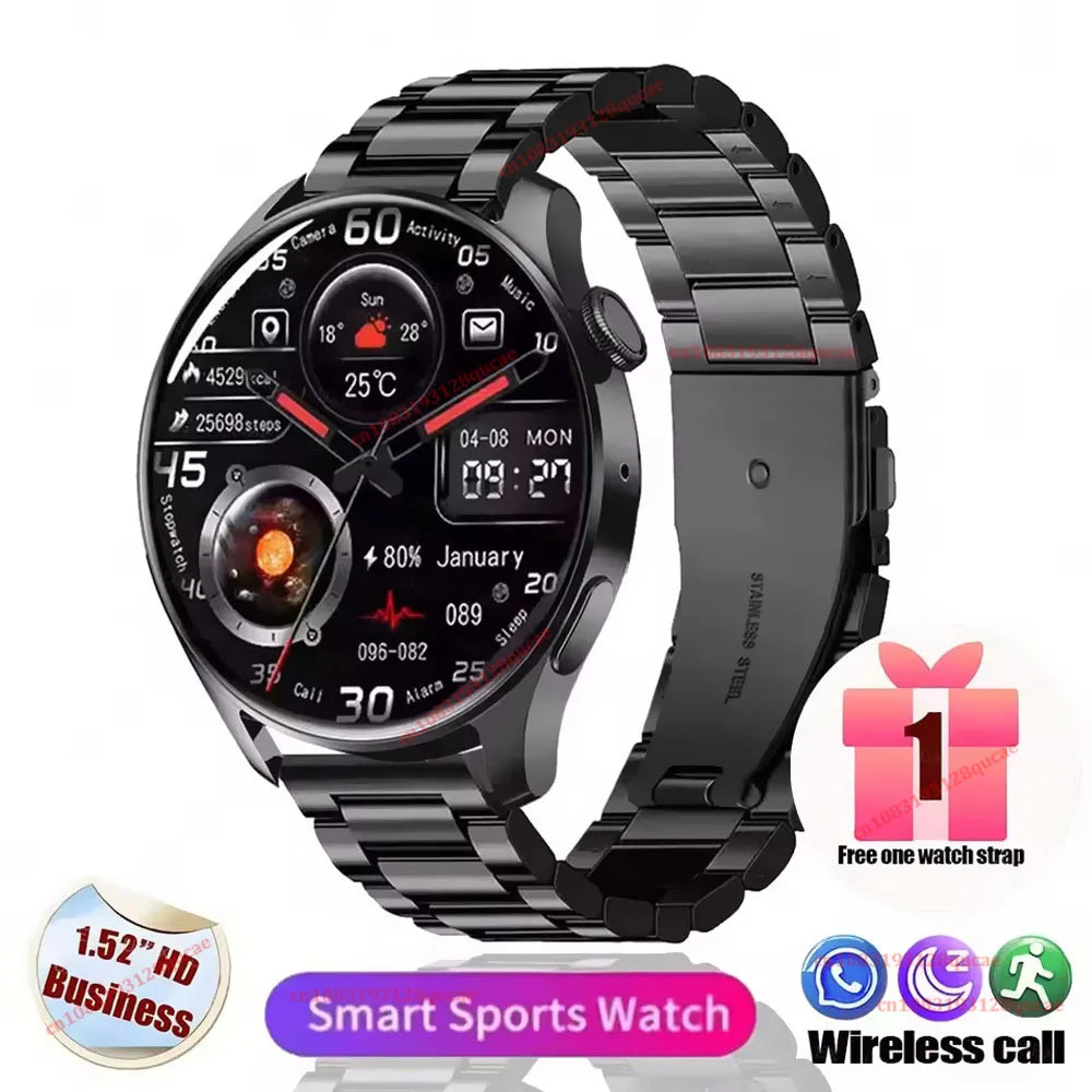 Watch 5 Pro New Men's Smartwatch High-Definition Screen Health Tracking Bluetooth Calls Voice Assistant Sports Smartwatches Hw12 Peaceful Pleasures Health and Wellness Black Steel