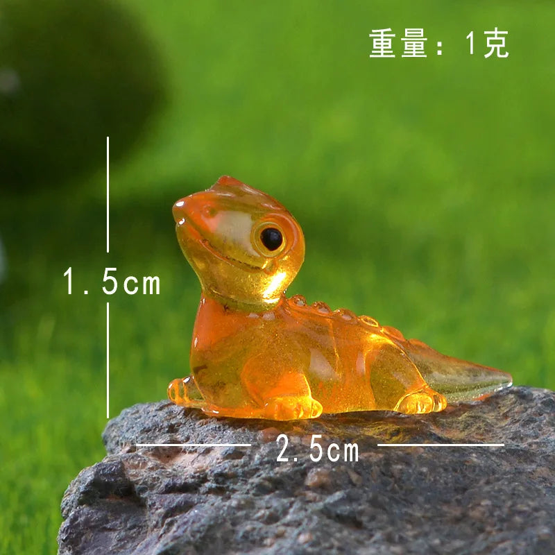 1PCS Mini Lizards Glow At Dark Vivarium DIY Accessories Mimiature Figurines Fairy Garden Decoration Kawaii Animals Ornament Peaceful Pleasures Health and Wellness Amber
