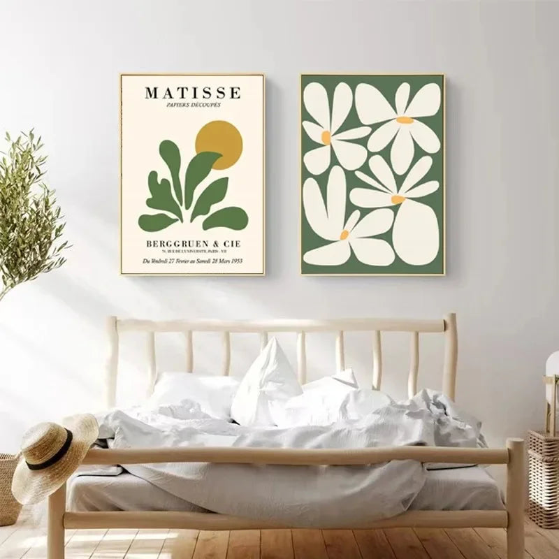 Retro Green Plant Flower Aesthetic Canvas Painting Posters and Prints Wall Picture For Living Room Decoration Peaceful Pleasures Health and Wellness
