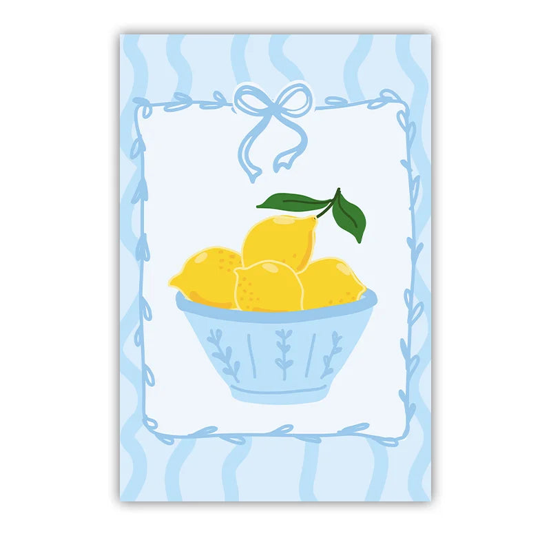 Kitchen Wall Art, Nordic funny Lemon Dessert Canvas Painting, Minimalist Poster Print for Dining Room Wall Decor Peaceful Pleasures Health and Wellness 08 50x70cm NoFrame China Mainland
