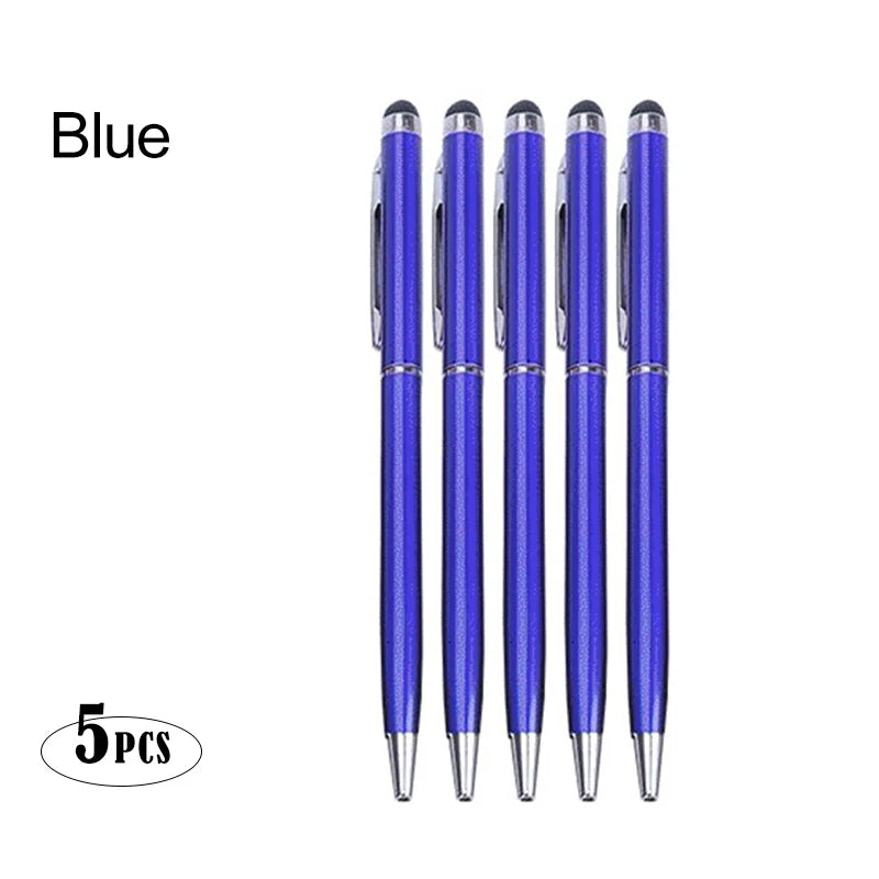 Metal Ballpoint Stylus Pen Touch Pen For Cell Phone Electrostatic Accessories Universal Tablet Pencil Android ipad Peaceful Pleasures Health and Wellness Blue(5pcs)