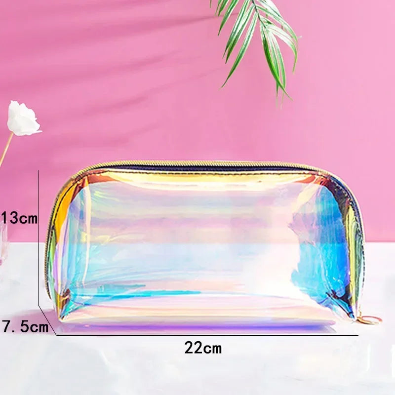 PVC Transparent Laser Cosmetic Bag | Mini Jelly Makeup Organizer