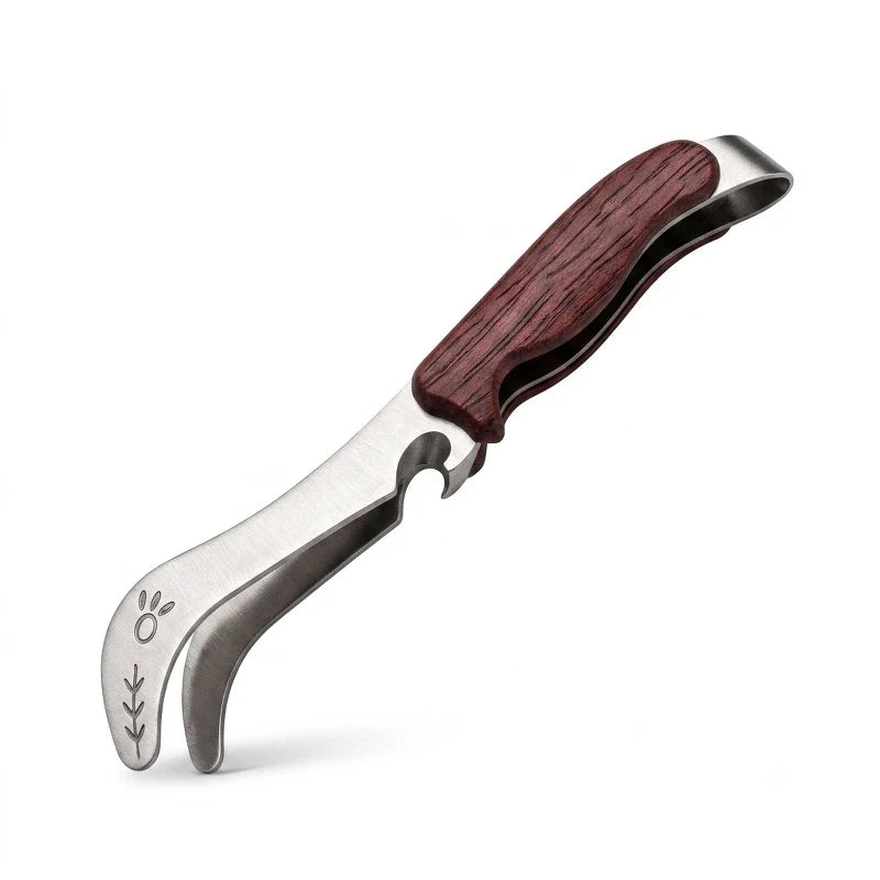 Deer Antler Food Tongs – Stainless Steel & Wood Grain Handle