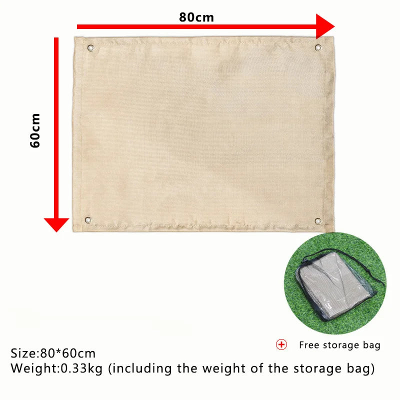 Fireproof Fiberglass Blanket Mat for Camping, BBQ & Fire Pit Fireproof Insulation Mat Peaceful Pleasures Health and Wellness 80x60cm