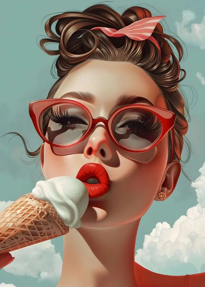 Candy Girls Canvas Wall Art | Bubble Gum Lollipop Print