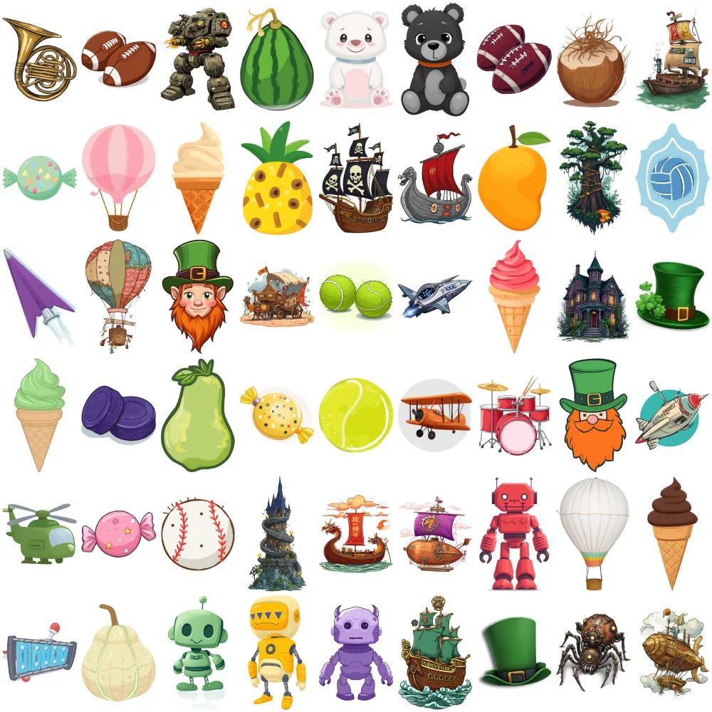 54-Piece Temporary Tattoo Stickers – Fun Designs for Kids & Adults