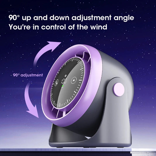 Portable Mini Touch Screen Desk Fan with 100-Speed Adjustable Quiet Cooling Strong Wind and Digital Display for Air Circulation Peaceful Pleasures Health and Wellness