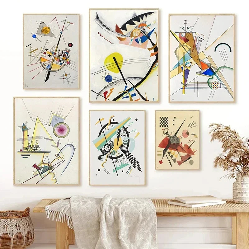 Kandinsky Geometric Abstract Canvas Wall Art | Modern Decor Canvas Art Print Peaceful Pleasures Health and Wellness