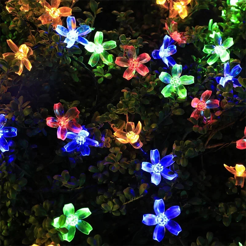 Solar Cherry Blossom String Lights 5M 20 LED Sakura Garland